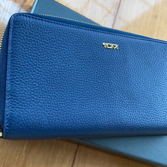 Tumi Handbags - NWT Tumi Navy Blue Travel  wallet wristlet
